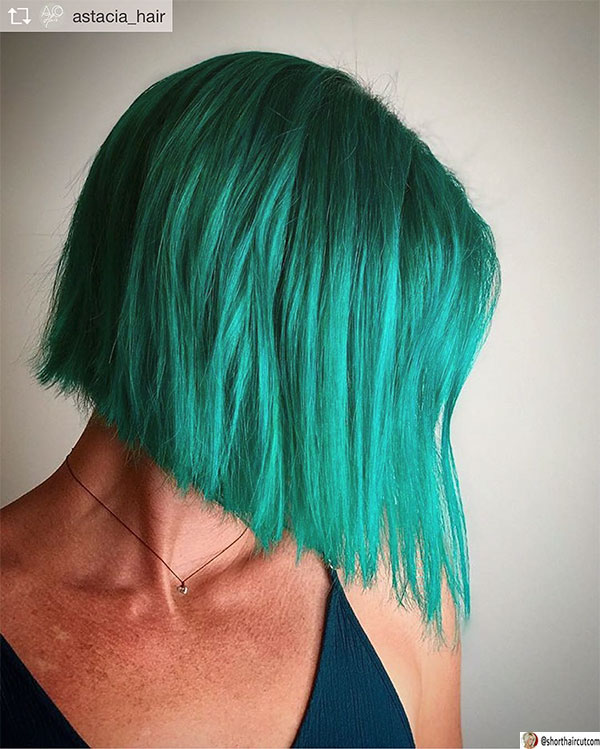 beautiful short green hair