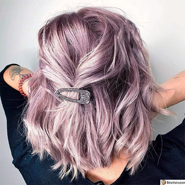 beautiful short purple hair