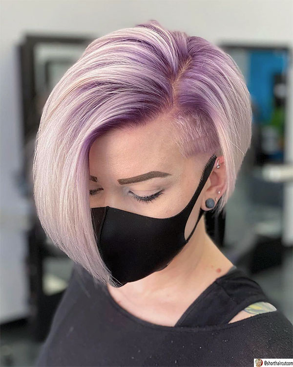 beautiful short purple hair