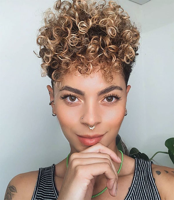 best hairstyle for short curly hair female