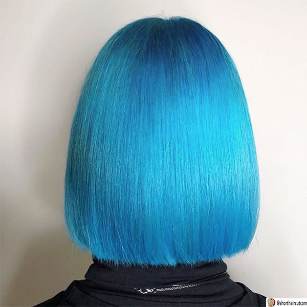blue cut hair