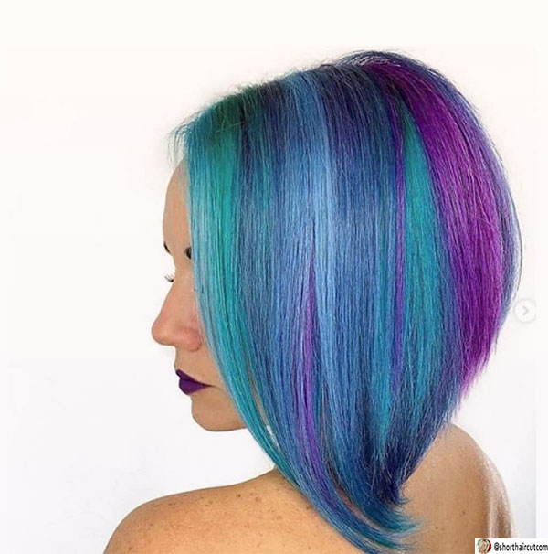 blue hair woman
