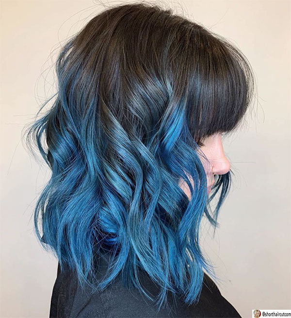 blue women's hair