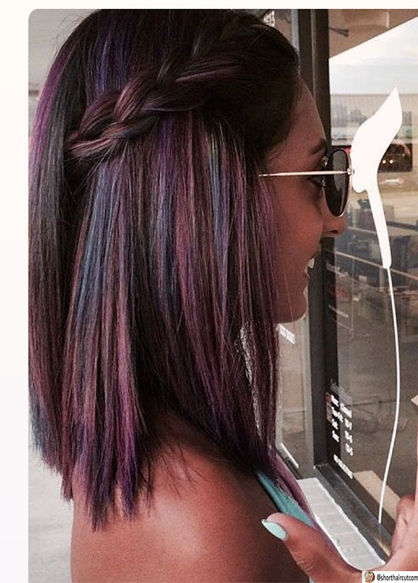 cute purple hairstyles
