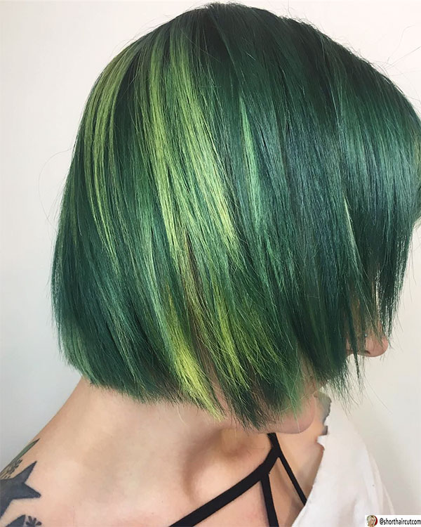 female with green hair