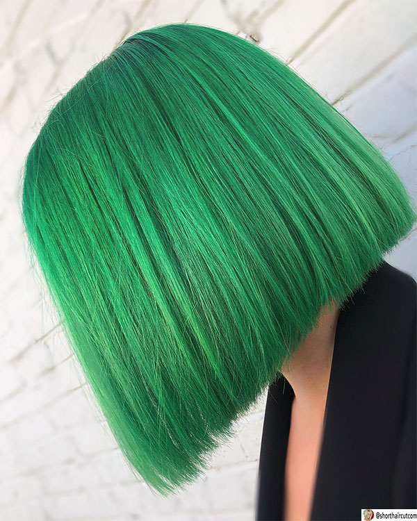 green cut hairstyle