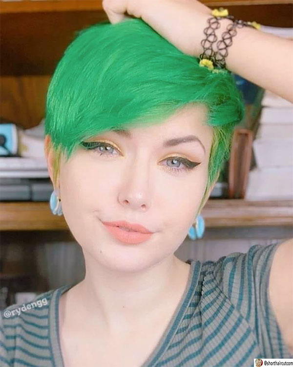 green hair for short hair