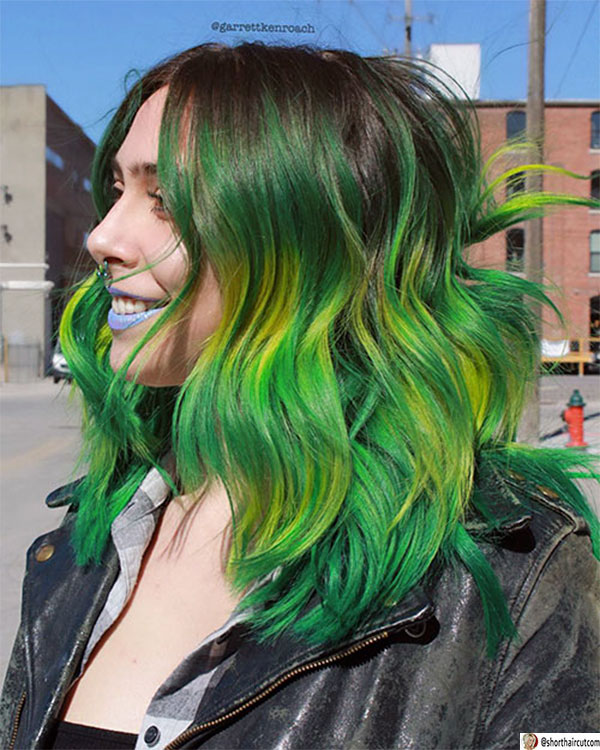 green hair hairstyles