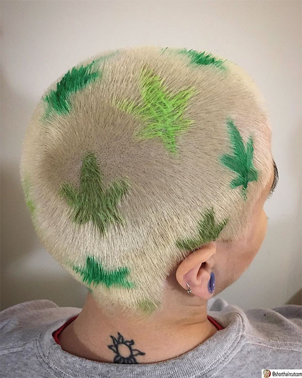 green hair style