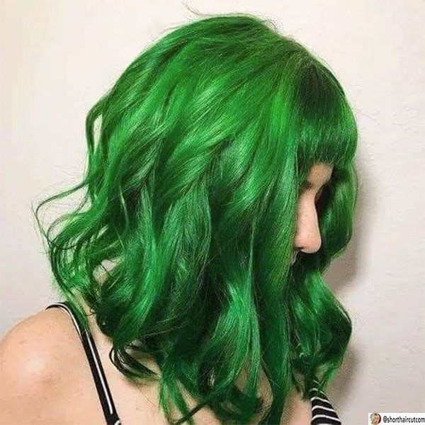 green short hair cut