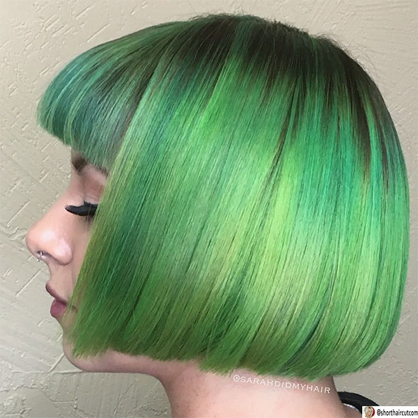 green women's hair