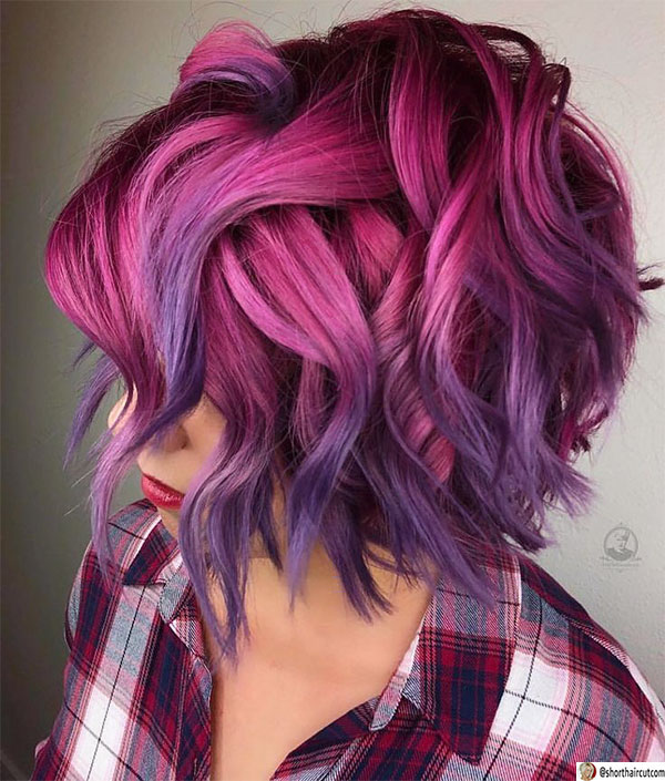 hair styles for purple hair