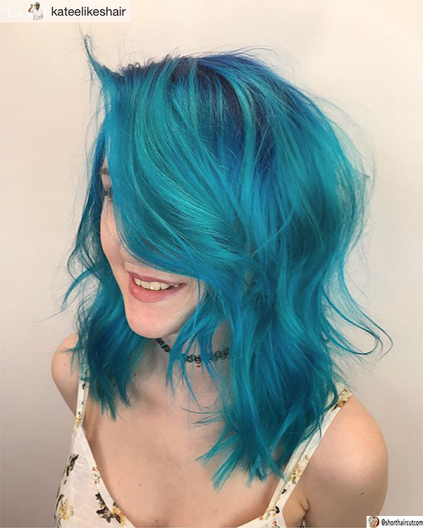 hairstyle blue