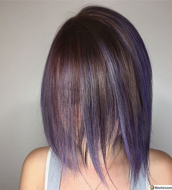 hairstyles for short purple hair