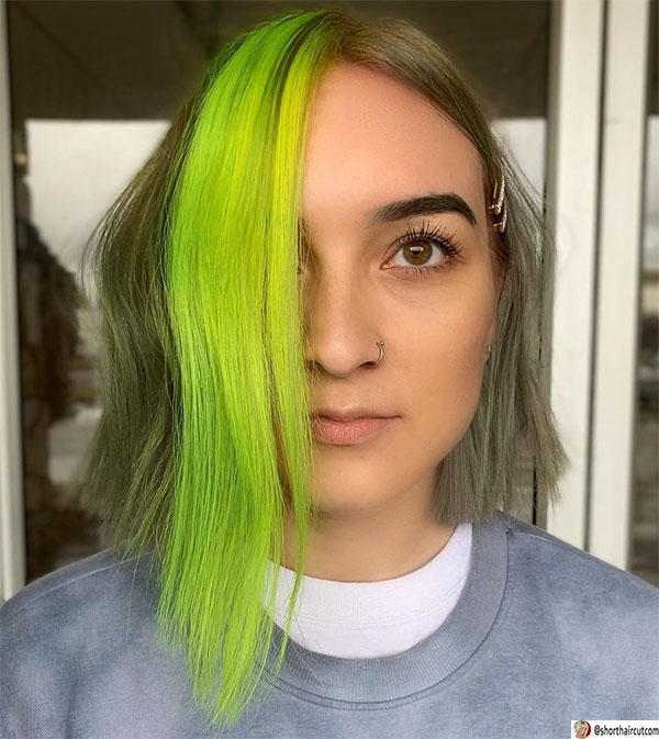popular green hairstyles