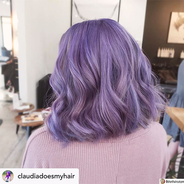 purple hair color for short hair