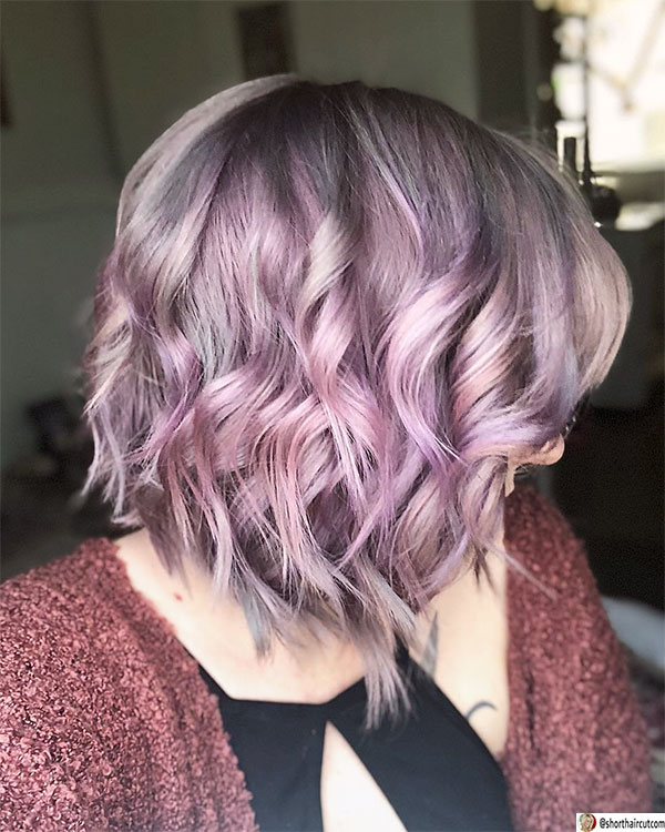 purple hair cut images