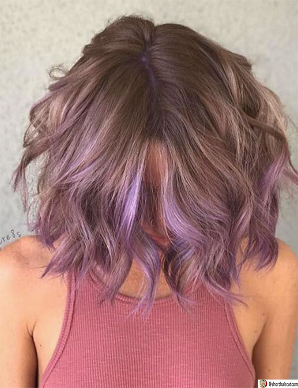 purple hair styles short