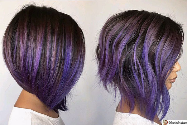 purple short hair cuts