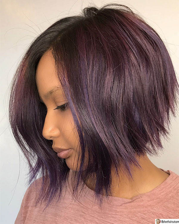 short and purple hair