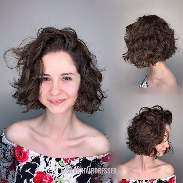short hair cut for curly hair female