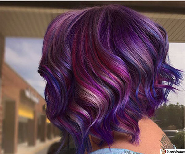 short hair purple hairstyles