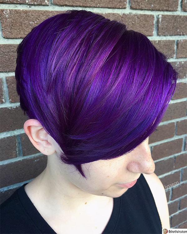 short haircut purple