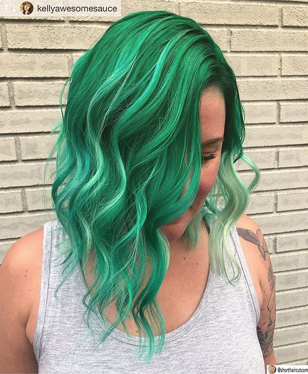 short hairstyles for green hair
