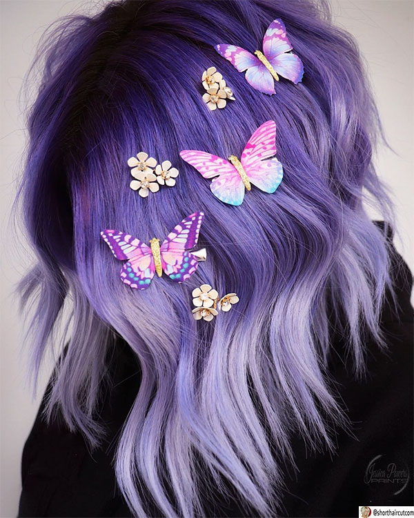 short purple hairstyles