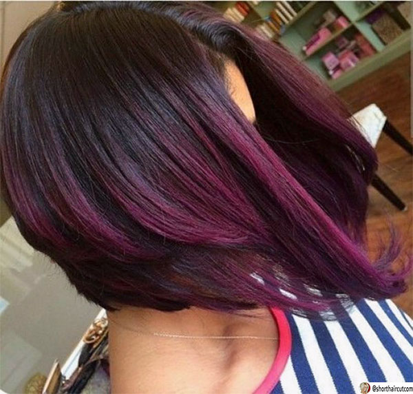 super short purple hair