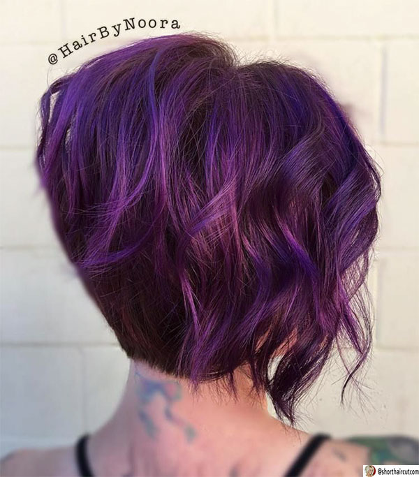 super short purple haircuts