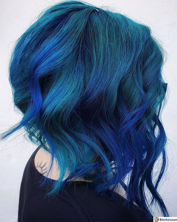 trendy blue hairstyles