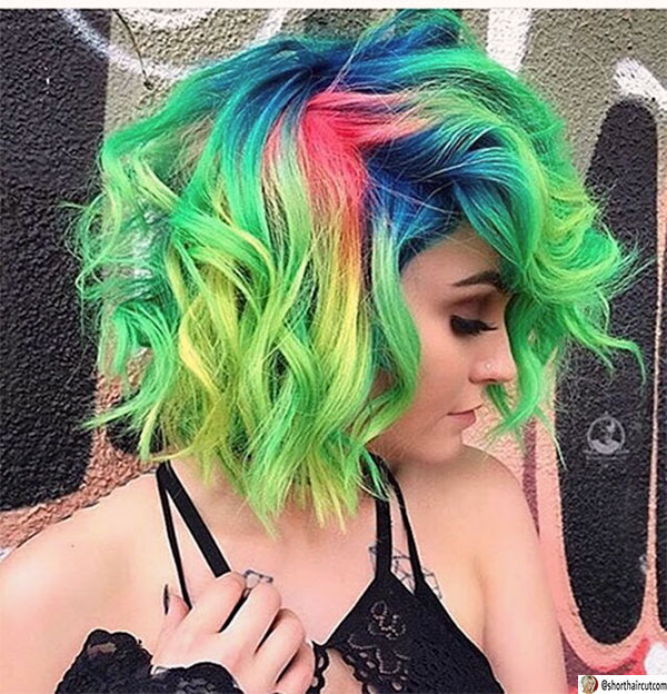 trendy green hairstyles