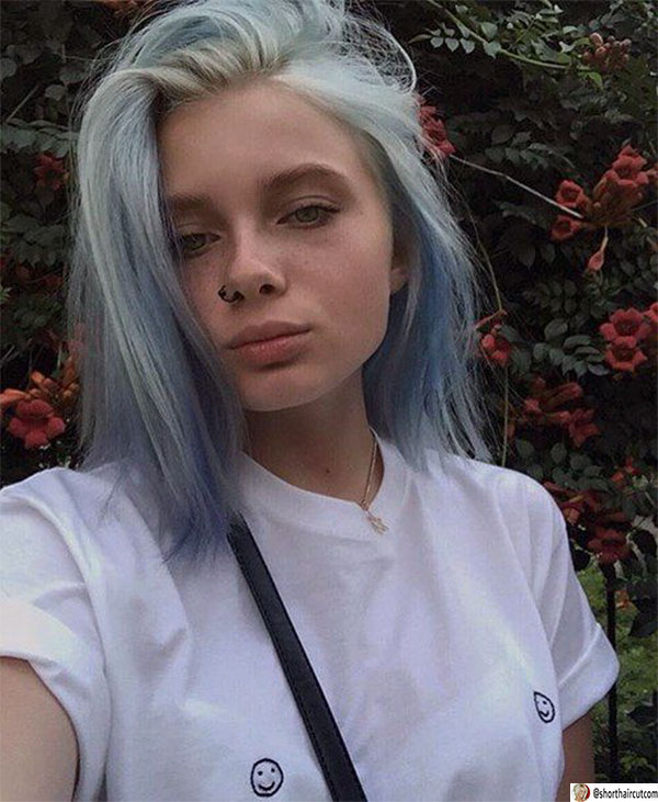 woman blue hair