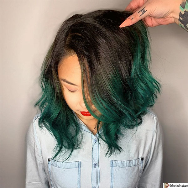 woman green hair