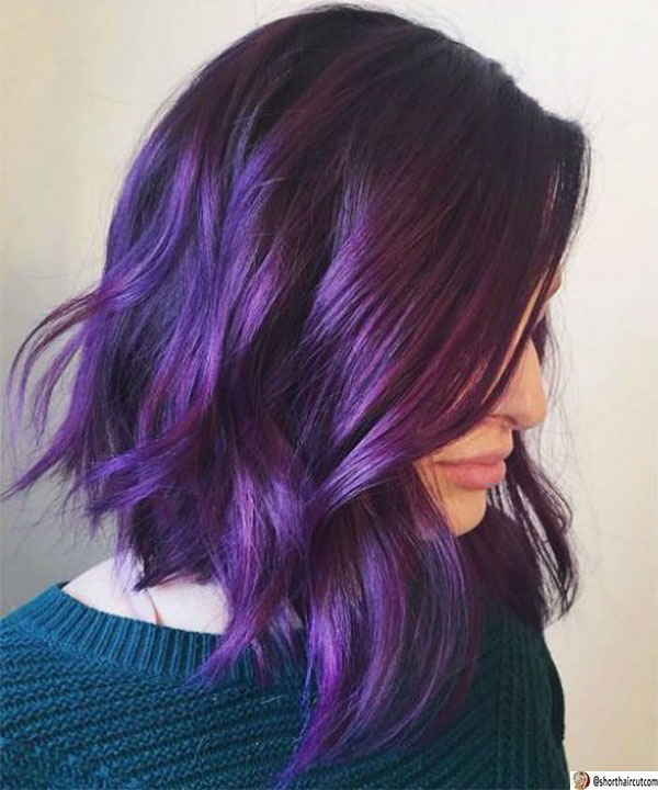 women's purple short haircuts